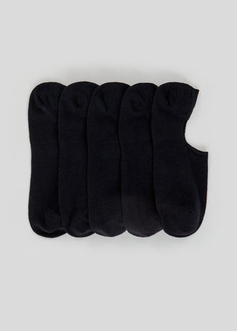 5 Pack Black Invisible Socks  M212014