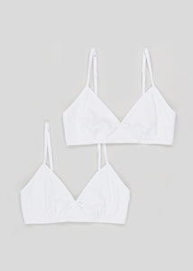 Girls 2 Pack White Crossover Bras (28AA-34A)  G370309