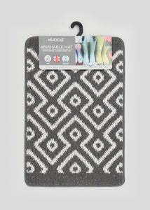 Geometric Muddle Mat (75cm x 50cm) Grey M483872