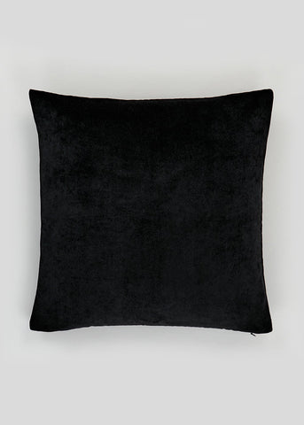 Black Soft Velour Cushion (43cm x 43cm) M493631