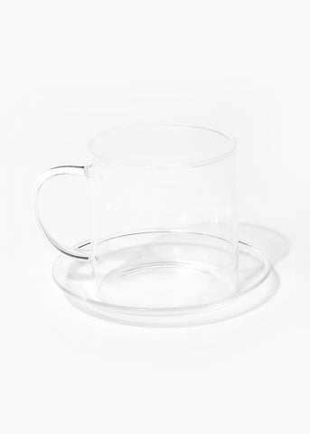 Glass Mug & Saucer Clear M481733