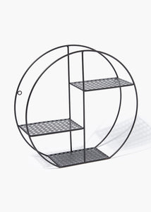 Round Metal Shelf (31cm x 34cm x 13cm) Black M696674