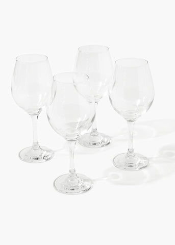 4 Pack Amber Wine Glasses (20cm x 8.4cm) Clear M483963