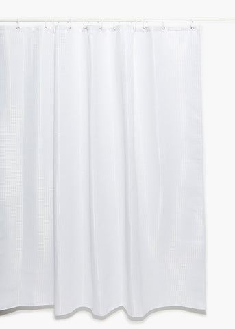 White Waffle Textured Shower Curtain (180cm x 180cm) M814221