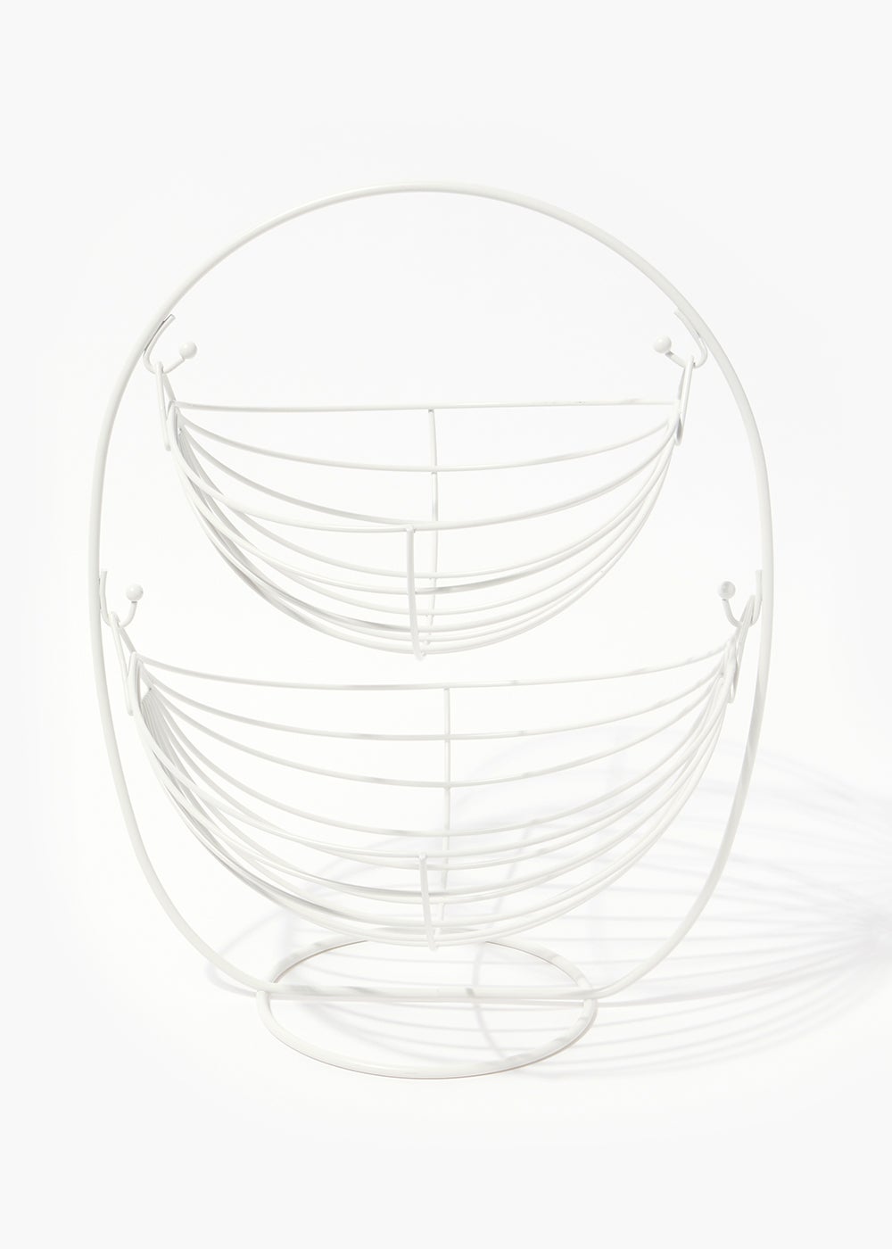 White Wire Two Tier Fruit Basket (40cm x 30cm x 25cm) M484704
