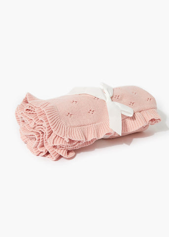Pink Frill Baby Blanket (90cm x 70cm) C135363