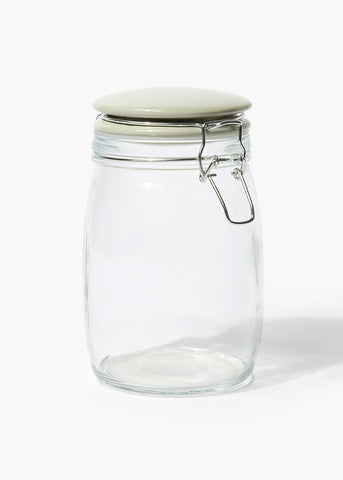 Clip Lock Cereal Jar (9.5cm x 17cm) Grey M483419