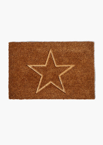 Brown Embossed Star Doormat (60cm x 39cm) M483441