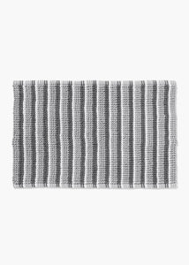 Grey Stripe Chenille Bath Mat (50cm x 80cm) M814312