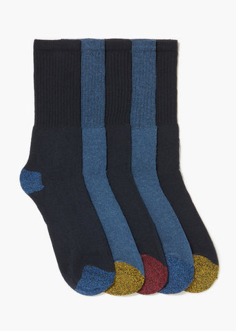 5 Pack Blue Work Socks  M212012