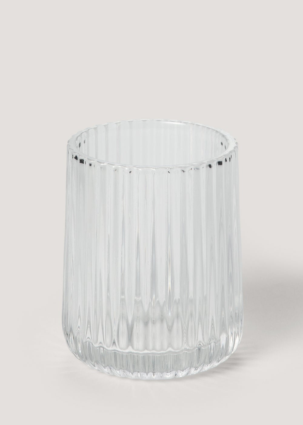 Clear Ribbed Glass Bathroom Tumbler M814326