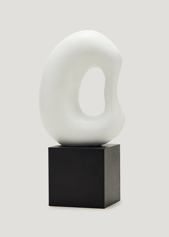 White Abstract Sculpture on Stand (14cm x 9cm x 26cm) M697136