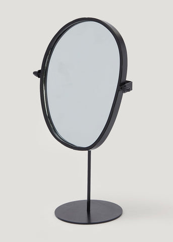 Black Pebble Pedestal Mirror (29cm x 17cm) M814379
