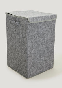 Grey Collapsible Laundry Basket (32cm x 32cm x 50cm) M814518
