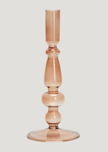 Amber Curve Glass Candle Holder (21cm) Orange M697404