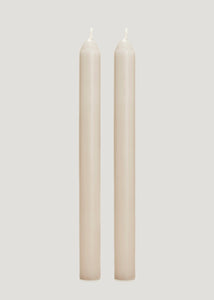 2 Pack Oatmeal Dinner Candles (12.5cm) M697486