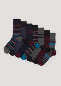 7 Pack Stripe Socks  M212115