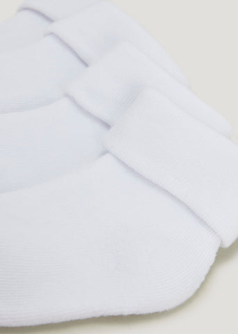 4 Pack White Terry Tot Baby Socks (Newborn-12mths)  C135679