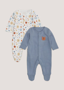 Baby 2 Pack Safari Sleepsuits (Newborn-23mths)  C135726