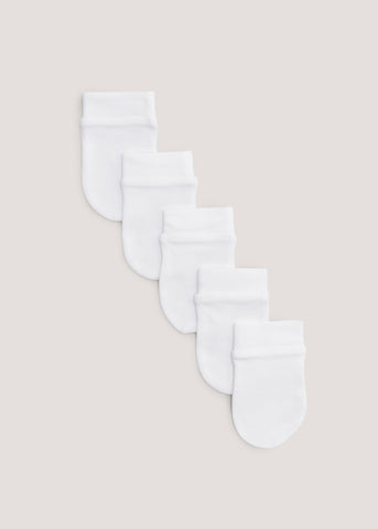 5 Pack White Baby Scratch Mitts  C135984