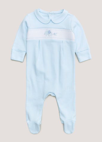 Baby Blue Smock Sleepsuit (Tiny Baby-12mths)  C135767