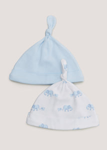 2 Pack Blue Baby Hats (Newborn-6mths)  C135803