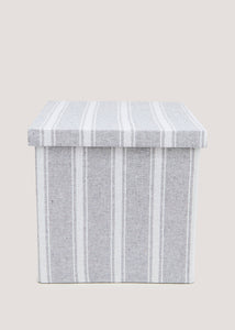 Grey Stripe Foldable Storage Box (33cm x 33cm x 31cm) M697704