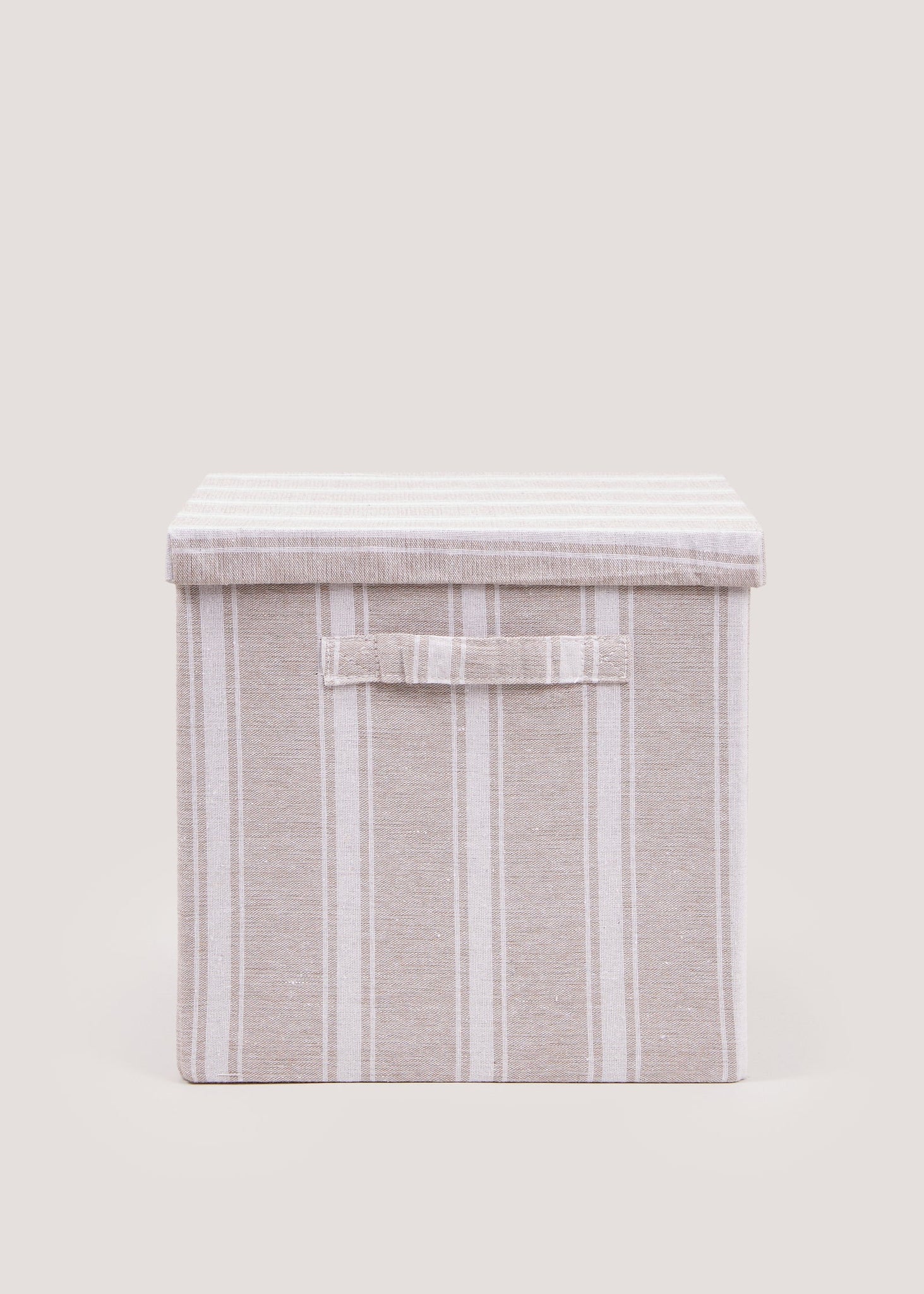 Beige Stripe Foldable Storage Box (33cm x 33cm x 31cm) M697719