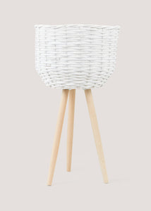 White Woven Planter on Stand (60cm x 30cm) M697722