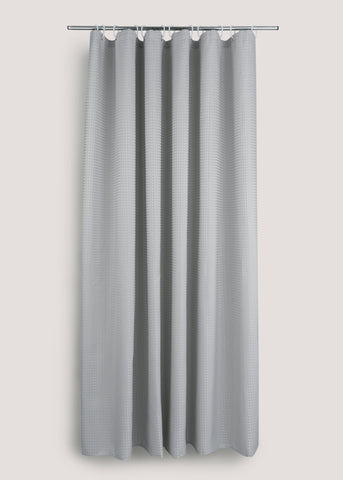 Light Grey Waffle Shower Curtain (180cm x 180cm) M814580