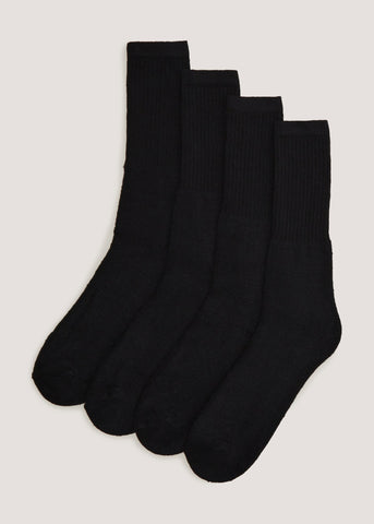 4 Pack Black Sports Socks  M212224