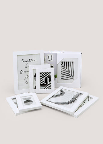 8 Pack White Wood Gallery Photo Frames M697737