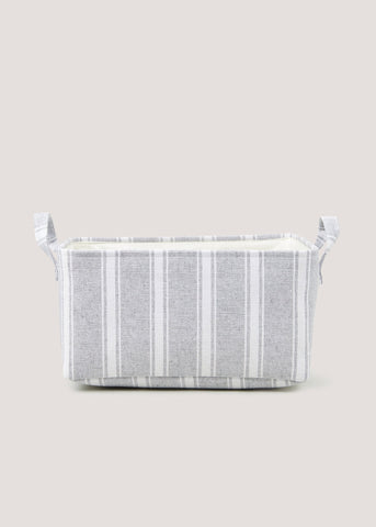 Grey Stripe Soft Storage Basket (40cm x 30cm x 20cm) M697740