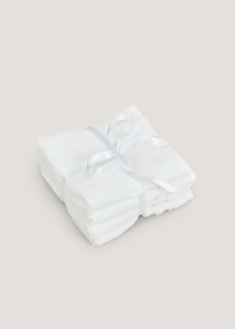 4 Pack White 100% Egyptian Cotton Face Cloths M170799