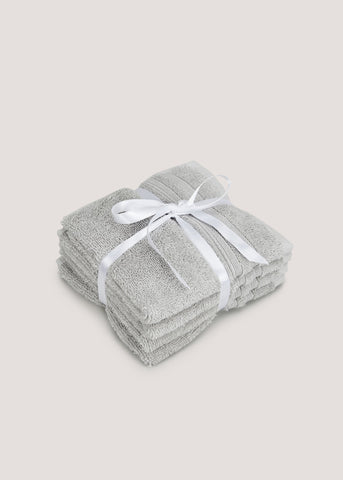 4 Pack Cool Grey 100% Egyptian Cotton Face Cloths M170810