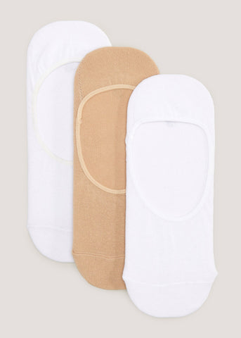 3 Pack White & Nude Footsies  F471812