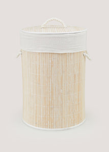Natural Slatted Bamboo Laundry Basket (50cm x 35cm x 35cm) M814610