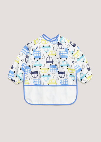 Blue Car Coverall Weaning Bib  C135908