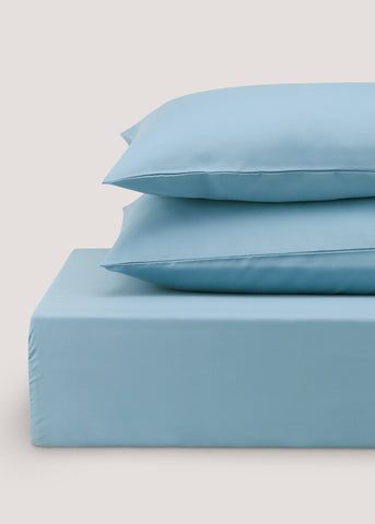 Blue Super Soft Fitted Bed Sheet & Pillowcase Bundle  M237071