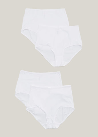 4 Pack White Full Knickers  F471869