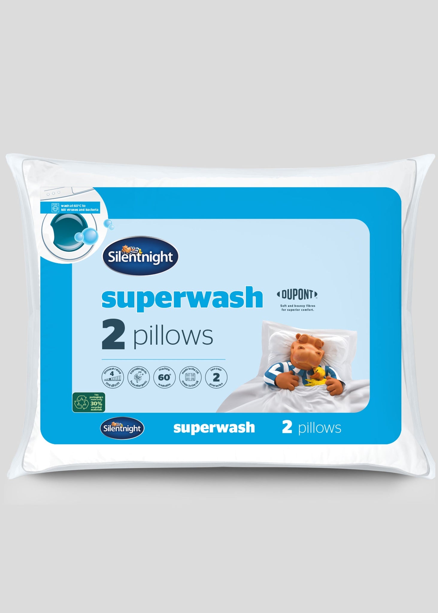 Silentnight Super Wash Pillow Pair White M237225