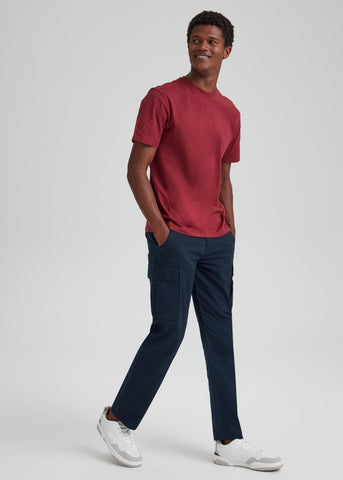 Navy Slim Fit Cargo Trousers  M172044