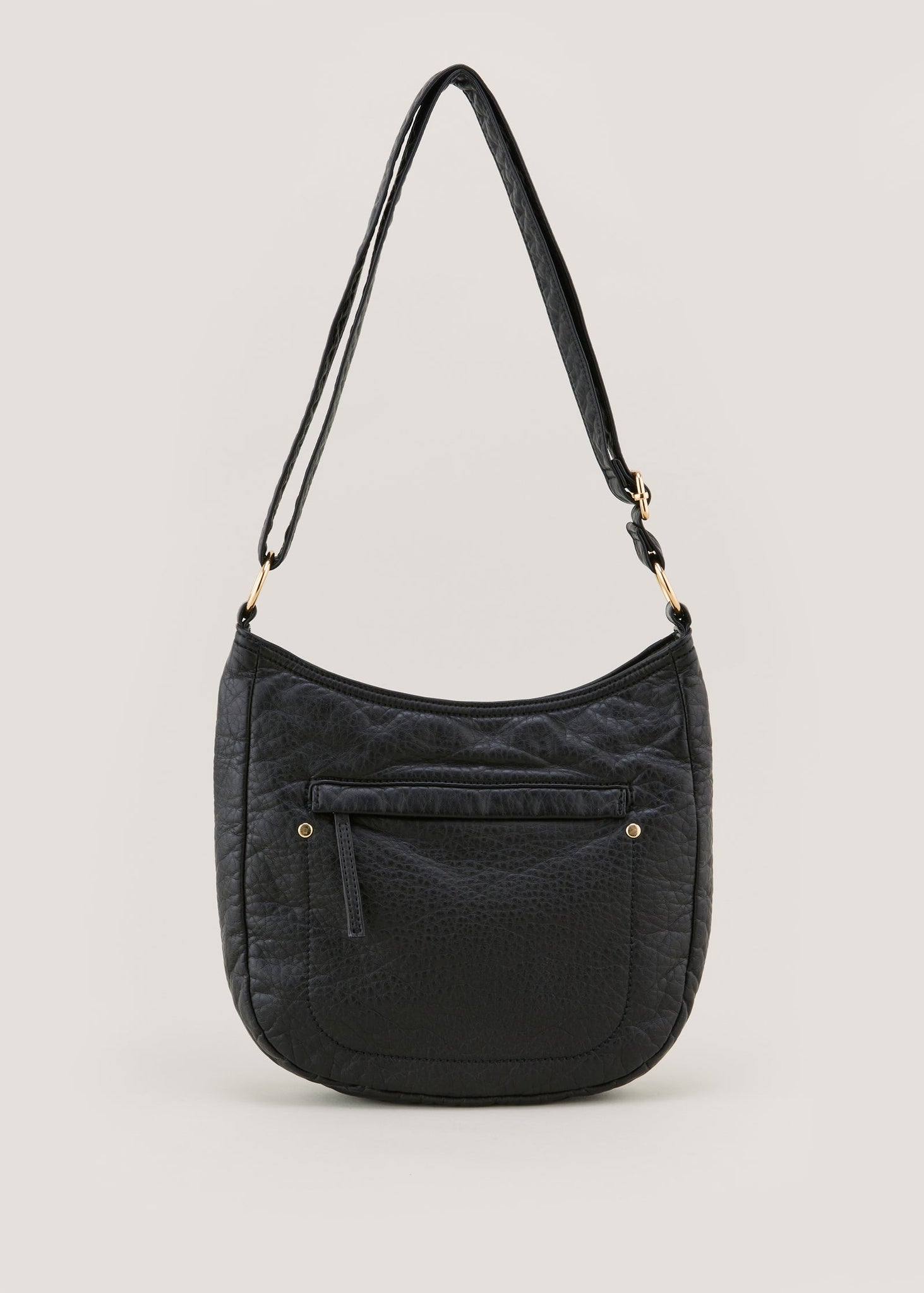 Black Washed PU Messenger Bag  F441455