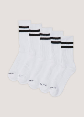 US Athletic 5 Pack White Sports Socks  M212336