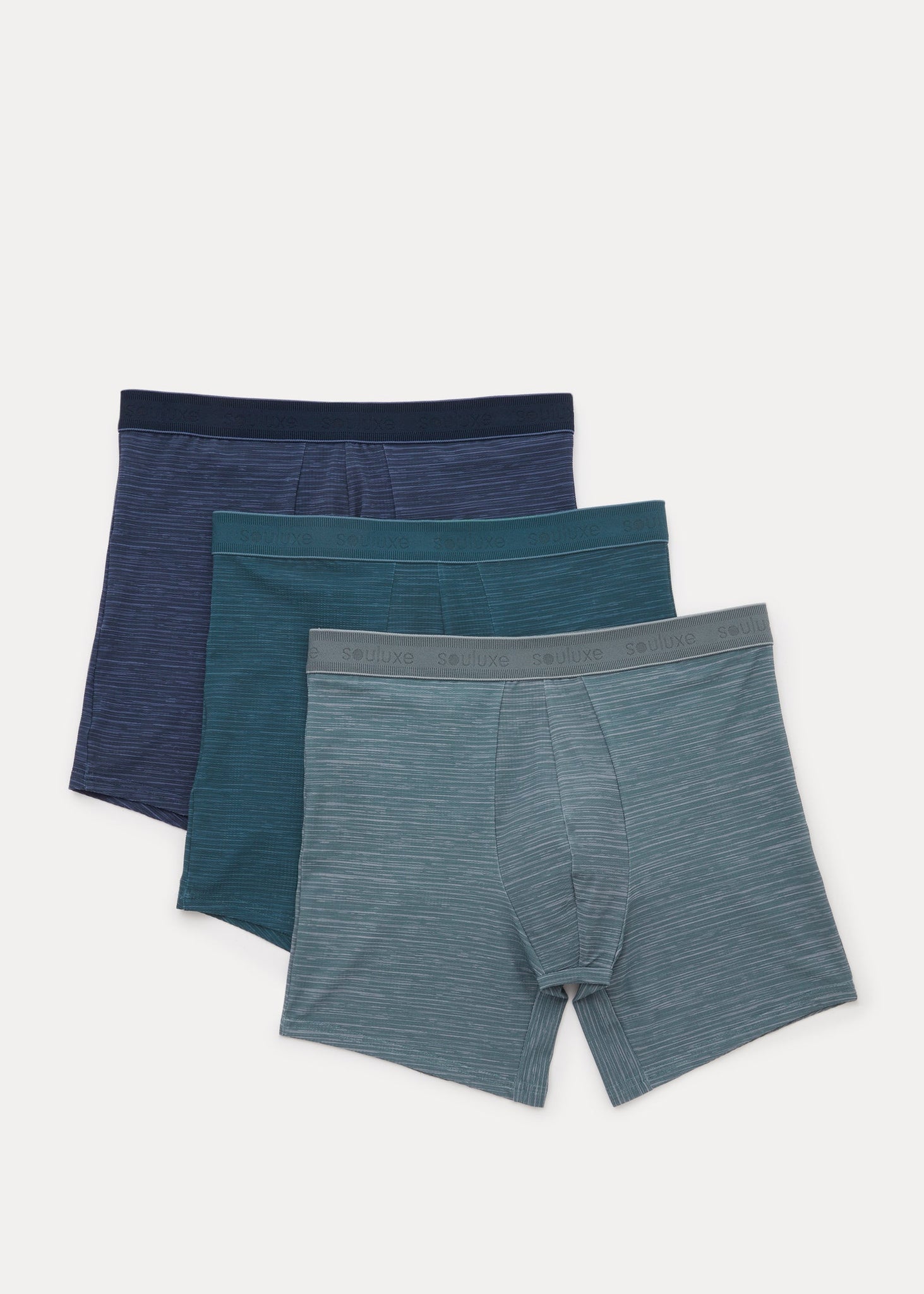 Souluxe 3 Pack Blue Marl Sports Boxers  M212362
