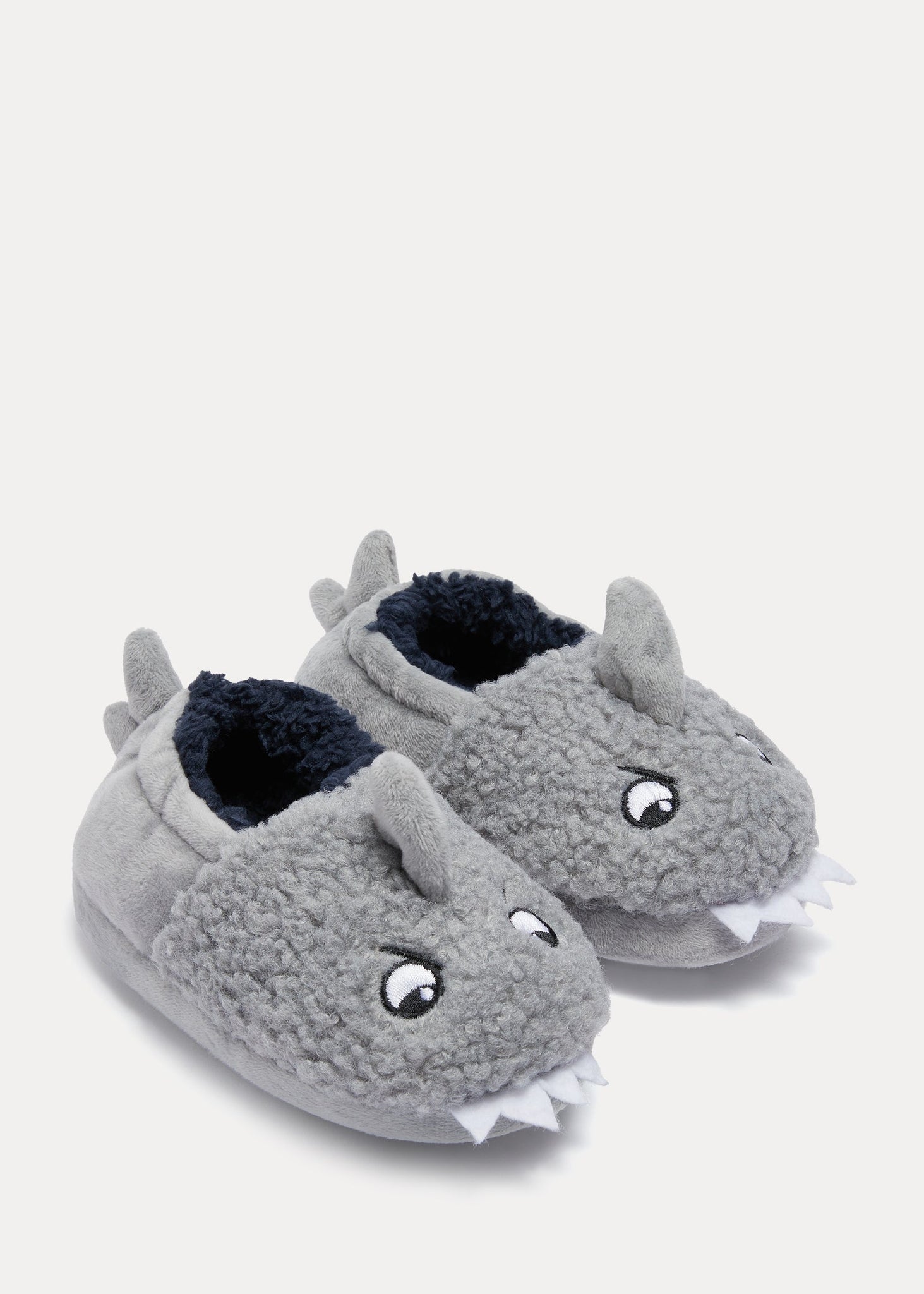 Kids Grey Shark Slippers (Younger 4-12)  C302983