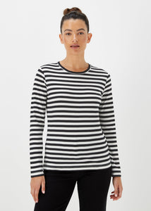 Black Stripe Long Sleeve T-Shirt  F465789