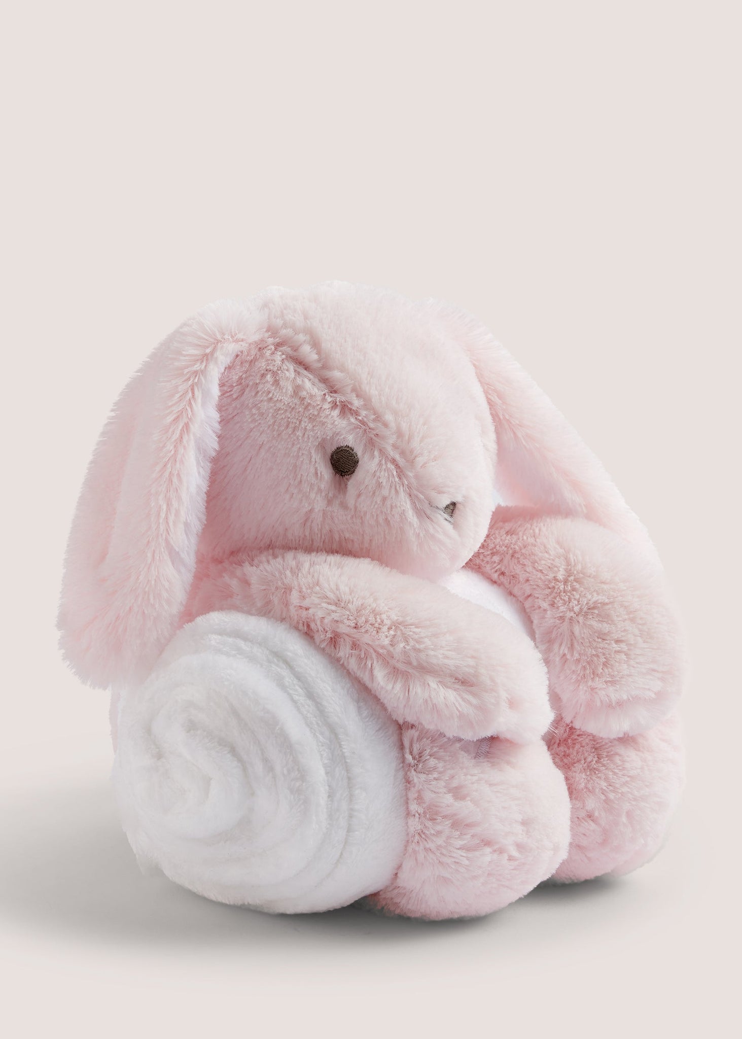 Pink Bunny Teddy Baby Blanket  C136086