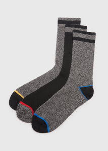 3 Pack Black & Grey Thermal Socks  M212379