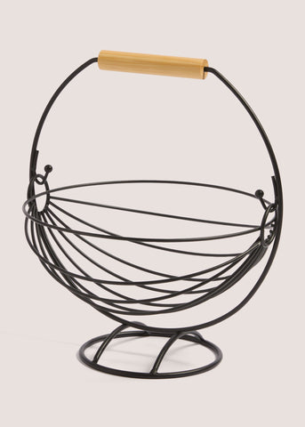 Black Wire Small Hanging Fruit Basket (28cm x 24.5cm x 23cm) M484700